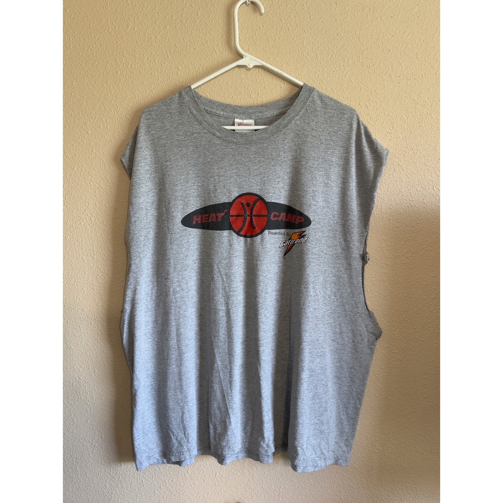 Vintage Hanes Heat Camp Gatorade Muscle Tee Gray Mens 2XL Cut Off Sleeveless